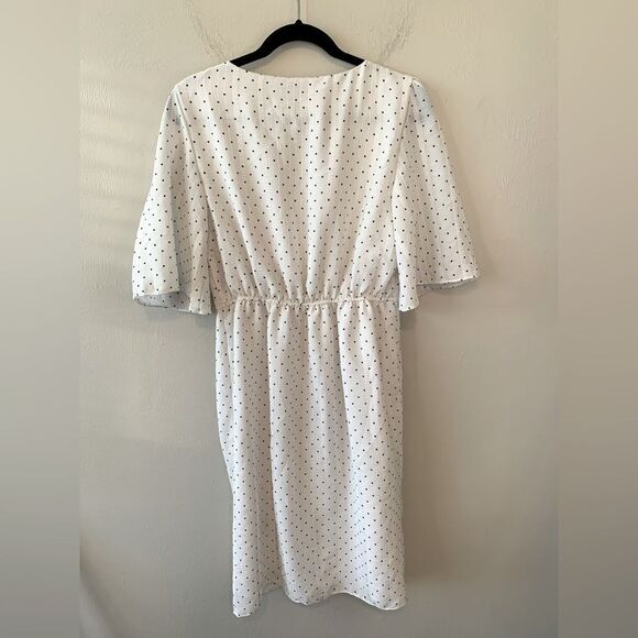 Cupcakes & Cashmere Estrella white and black polka dot dress size M - Picture 4 of 12